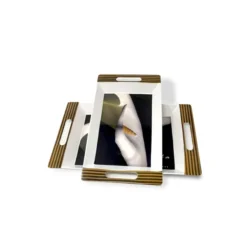 UPC Crystal Melamine Serving Tray Set of 2