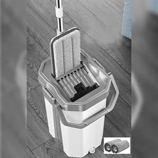 Buy Flat Spin Mop with Bucket – Microfiber Flat Mop System Online India