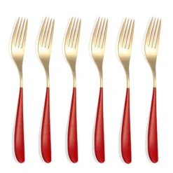 Buy Fine Dining Cutlery, Made of SUS 304, Red Gold Fork Online India