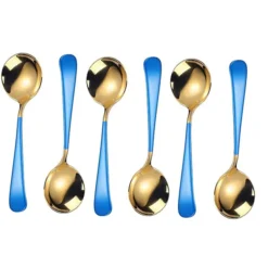 Buy Fine Dining Cutlery, Gold Blue Spoon / Forks/ Knives Sets Online India