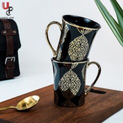 U.P.C. Flower Series Fine Bone China Ceramics 300ml (Pack of 2) Bone China Coffee Mug  (330 ml, Pack of 2)