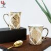 U.P.C. Flower Series Fine Bone China Ceramics 300ml (Pack of 2) Bone China Coffee Mug  (330 ml, Pack of 2)