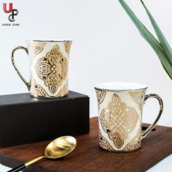 U.P.C. Flower Series Fine Bone China Ceramics 300ml (Pack of 2) Bone China Coffee Mug  (330 ml, Pack of 2)