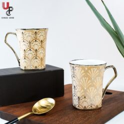 U.P.C. Flower Series Fine Bone China Ceramics 300ml (Pack of 2) Bone China Coffee Mug  (330 ml, Pack of 2)