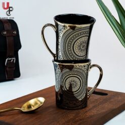 U.P.C. Flower Series Fine Bone China Ceramics 300ml (Pack of 2) Bone China Coffee Mug  (330 ml, Pack of 2)