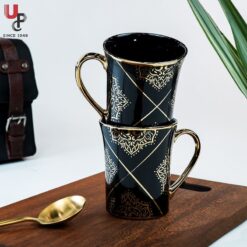 U.P.C. Flower Series Fine Bone China Ceramics 300ml (Pack of 2) Bone China Coffee Mug  (330 ml, Pack of 2)