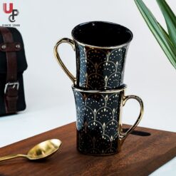 U.P.C. Flower Series Fine Bone China Ceramics 300ml (Pack of 2) Bone China Coffee Mug  (330 ml, Pack of 2)