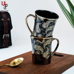 U.P.C. Flower Series Fine Bone China Ceramics 300ml (Pack of 2) Bone China Coffee Mug  (330 ml, Pack of 2)