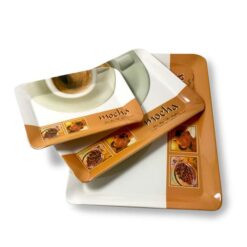 UPC Crystal Melamine Serving Tray, Set of 3 (Multicolor, White, Small, Medium and Large Size) Flora Series