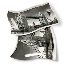 Crystal by UPC Melamine Serving Tray, Set of 2 (Medium and Large Size) Vista Series Tray