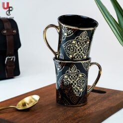 U.P.C. Flower Series Fine Bone China Ceramics 300ml (Pack of 2) Bone China Coffee Mug  (330 ml, Pack of 2)