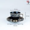 UPC Pack of 6 Bone China Cup & Saucer Set of 6 - Carpet Series  (Black)
