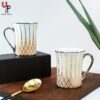 SND Homes Flower Series Fine Bone China Ceramics 300ml (Pack of 2) Bone China Coffee Mug  (330 ml, Pack of 2)