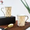 SND Homes Flower Series Fine Bone China Ceramics 300ml (Pack of 2) Bone China Coffee Mug  (330 ml, Pack of 2)