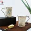 SND Homes Flower Series Fine Bone China Ceramics 300ml (Pack of 2) Bone China Coffee Mug  (330 ml, Pack of 2)