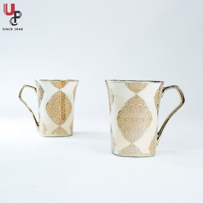 SND Homes Flower Series Fine Bone China Ceramics 300ml (Pack of 2) Bone China Coffee Mug (330 ml, Pack of 2) - Image 2