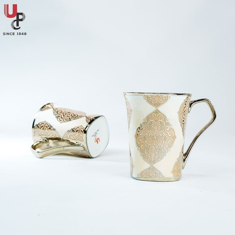 SND Homes Flower Series Fine Bone China Ceramics 300ml (Pack of 2) Bone China Coffee Mug (330 ml, Pack of 2) - Image 3