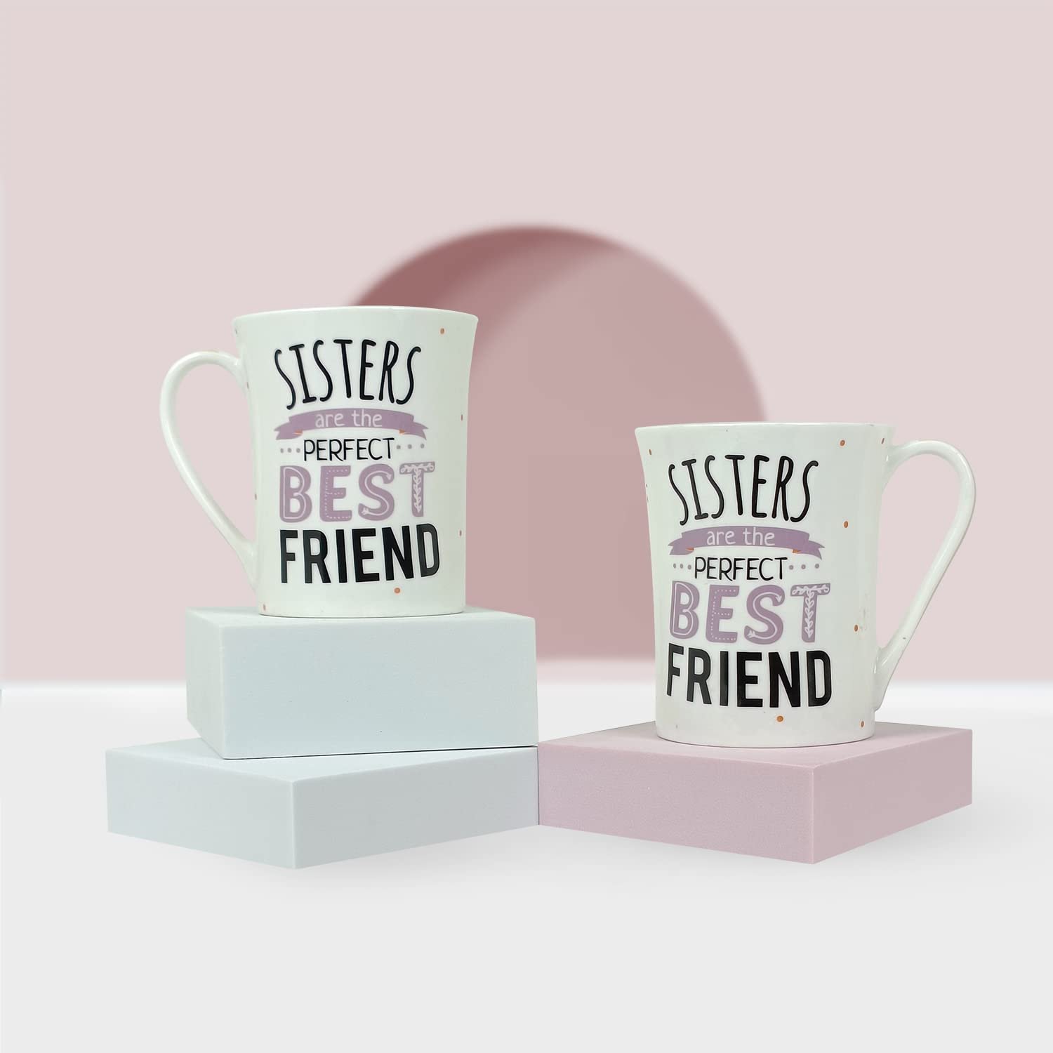 StarAndDaisy Sister Coffee Mug - Ceramic Bone China Tea Coffee Milk Cups Set of 2 - SND-MM-08