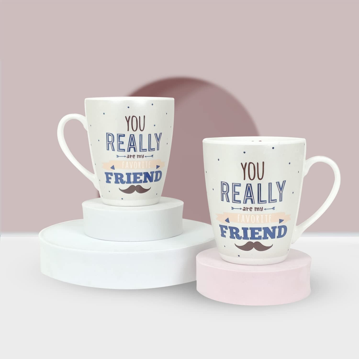 StarAndDaisy Coffee Mug - Ceramic Bone China Tea Coffee Milk Cups Microwave and Dishwasher Safe Set of 2 - SND-MM-19