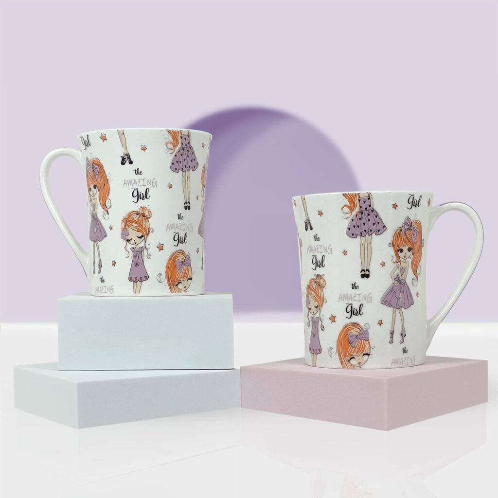 StarAndDaisy  Stylish Espresso Mugs - Ceramic Bone China Tea Coffee Milk Cups - Coffee Mugs Set of 2 - SND-MM-21