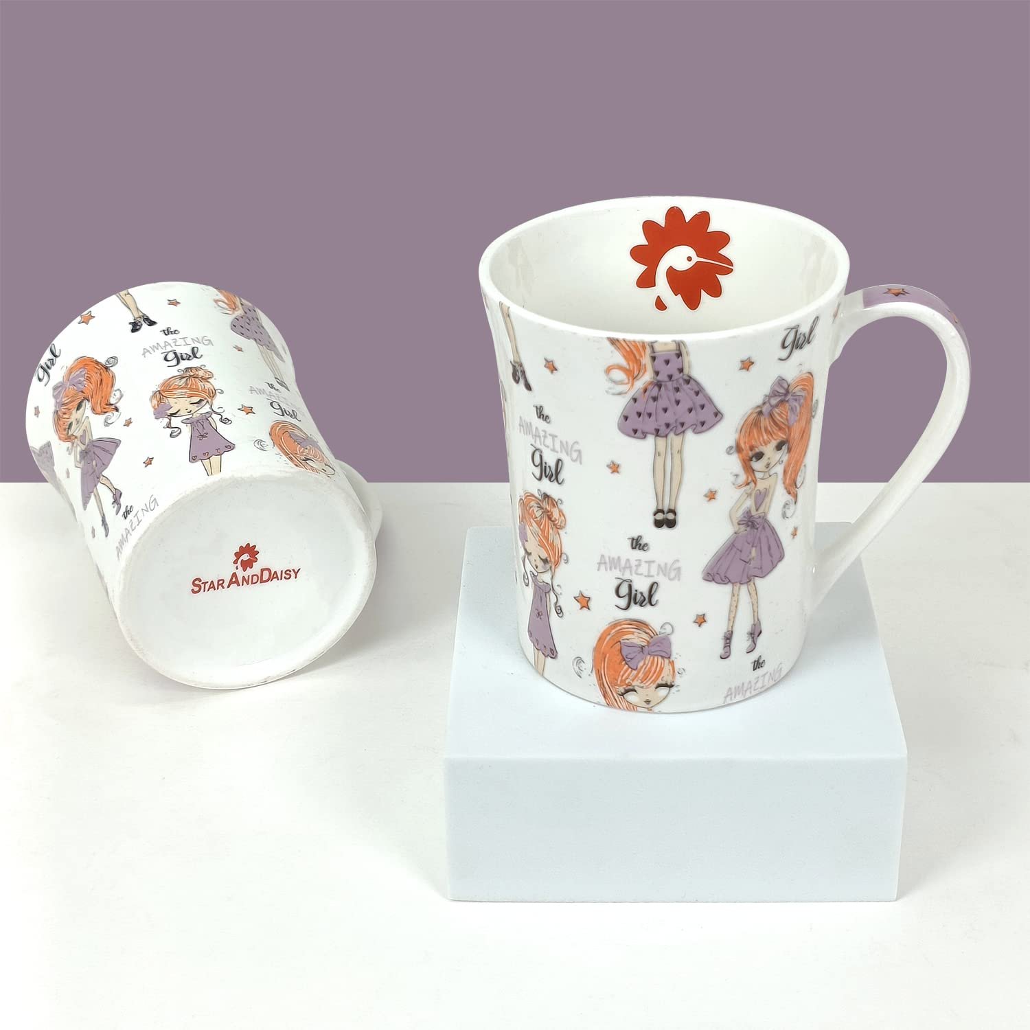StarAndDaisy Stylish Espresso Mugs - Ceramic Bone China Tea Coffee Milk Cups - Coffee Mugs Set of 2 - SND-MM-21 - Image 3