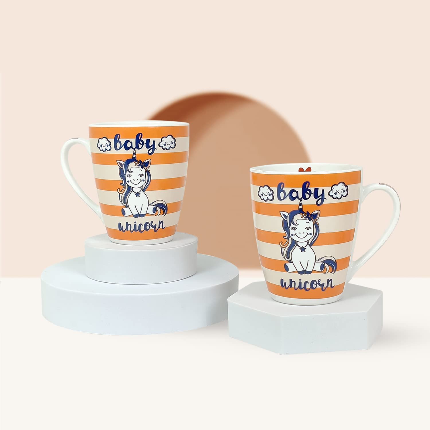StarAndDaisy Coffee Mug Set of 2 Dishwasher and Microwave Safe Ceramic Bone China Cup to Gift to Best Friend