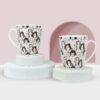 StarAndDaisy Designer Mugs - ceramic Bone China Tea Coffee Milk Cups Microwave and Dishwasher Safe Set of 2 - SND-MM-02