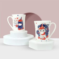 StarAndDaisy Coffee Mug Set of 2 | Dishwasher & Microwave Safe | Ceramic Bone China Cup to Gift to Best Friend | Ceramic Tea Coffee Milk Cups. (SND-MM-09)