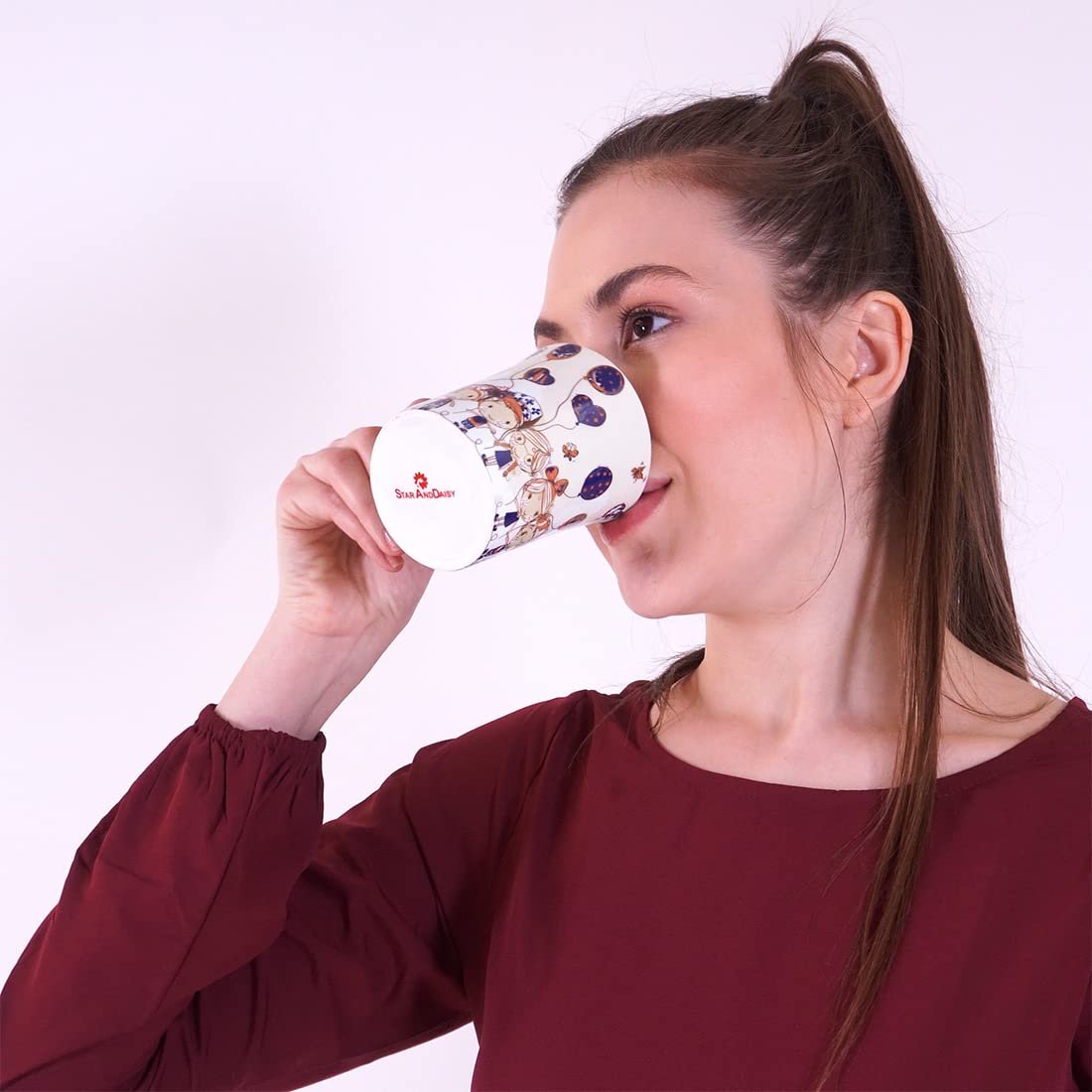 StarAndDaisy Coffee Mug Set of 2 | Dishwasher & Microwave Safe | Ceramic Bone China Cup to Gift to Best Friend | Ceramic Tea Coffee Milk Cups. (SND-MM-14) - Image 2