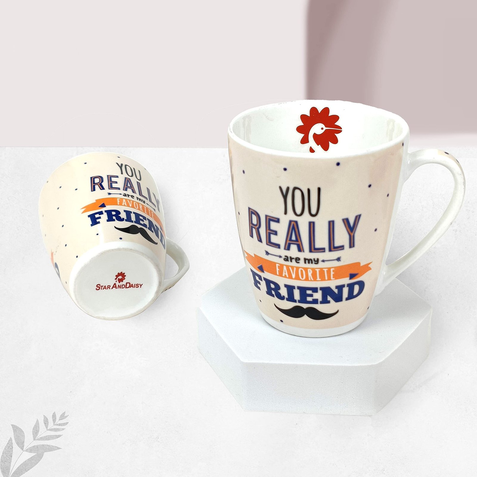 StarAndDaisy Coffee Mug Set of 2 - Dishwasher & Microwave Safe - Ceramic Bone China Cup to Gift to Best Friend - Image 3