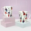 StarAndDaisy Stylish Coffee Mugs - Ceramic Bone China Tea Coffee Milk Cups Microwave and Dishwasher Safe, Set of 2- SND-MM-22