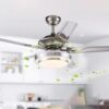 SND Home Decor Stainless Steel Ceiling Fan Light Modern Electric Fan Ceiling LightLED Remote Control Ceiling Fan Light (42 Inch)