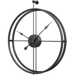 SND Premium Wall Clock with Modern Look for Dining Room, Lobby & Bedroom - Black, Size : 50cm