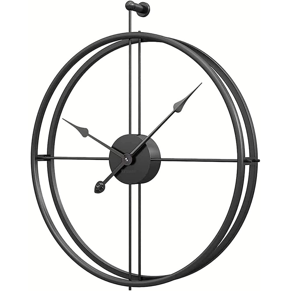 SND Premium Wall Clock with Modern Look for Dining Room, Lobby & Bedroom - Black, Size : 50cm