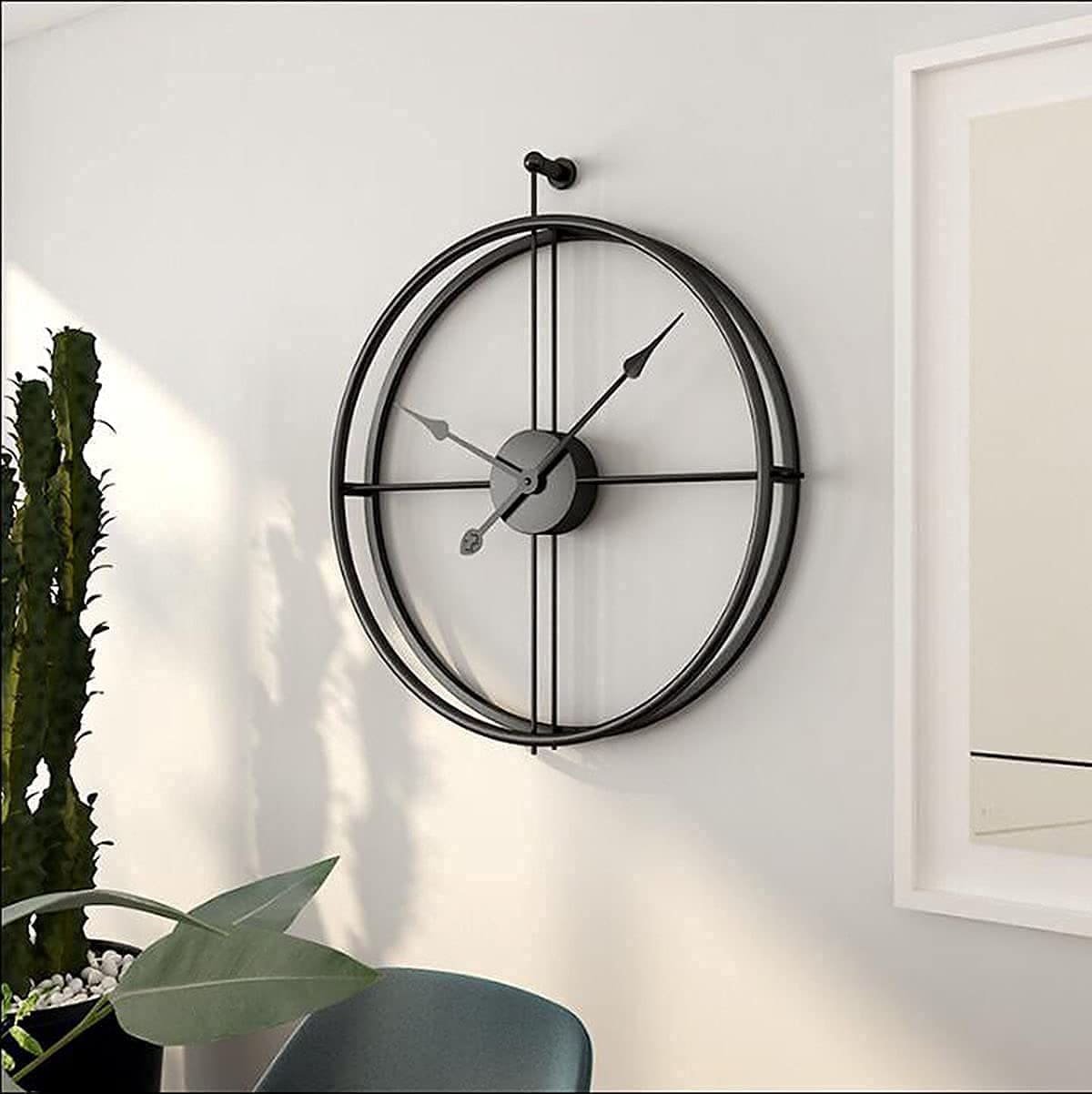 SND Premium Wall Clock with Modern Look for Dining Room, Lobby & Bedroom - Black, Size : 50cm - Image 2