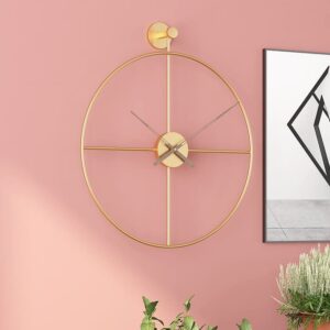 SND Premium Wall Clock with Modern Look for Dining Room, Lobby & Bedroom - Gold, Size : 80cm