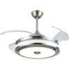 SND Home Decor Steel Beauty Ceiling Fans with Lights and Remote Control, Modern 4 Blade Invisible Ceiling Fan with 3-color LED Ceiling Fan Lights for Dining/Living Room Bedroom (Size - 48inch)