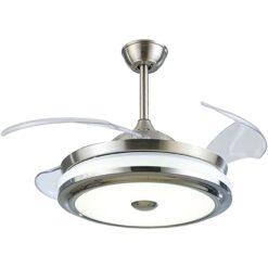 SND Home Decor Steel Beauty Ceiling Fans with Lights and Remote Control, Modern 4 Blade Invisible Ceiling Fan with 3-color LED Ceiling Fan Lights for Dining/Living Room Bedroom (Size - 48inch)