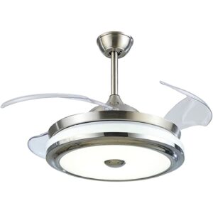 SND Home Decor Steel Beauty Ceiling Fans with Lights and Remote Control, Modern 4 Blade Invisible Ceiling Fan with 3-color LED Ceiling Fan Lights for Dining/Living Room Bedroom (Size - 48inch)
