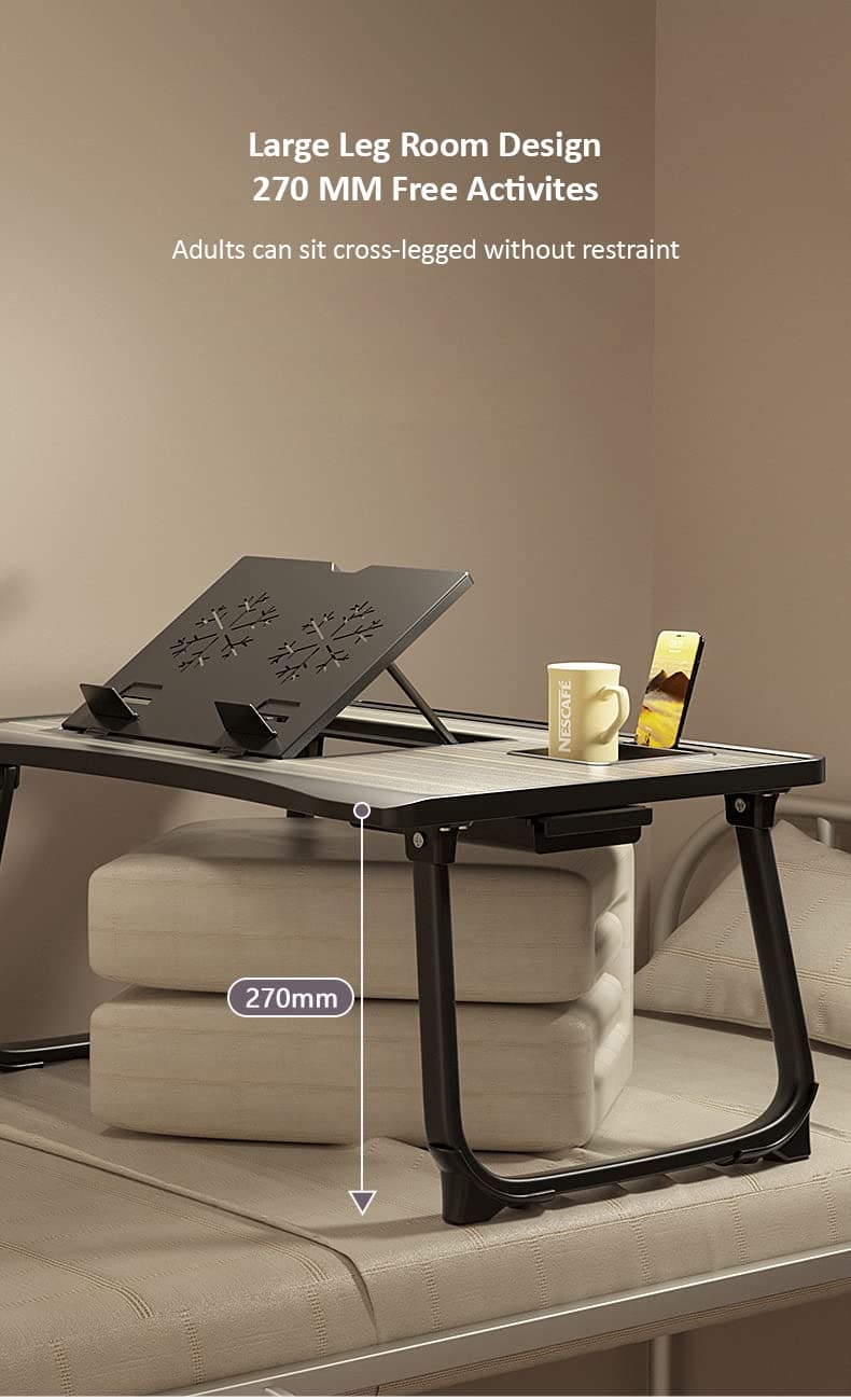 SND Homes Bed Buddy Laptop Desk - Portable Bed Tray Table with Drawer and Laptop Stand - Bed Buddy Black - Image 6