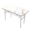 SND Homes Easy-Folding Computer Table/Work Desk for Kids/Adults - No Assembly Required (120 X 60 Molded White)