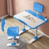 Adjustable Height, Multi-Functional Kids Study Table with Book Holder, Drawer, Extra Large tiltable Desktop with an Option of LED Light (AU80 Blue with LED Lamp)