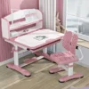 StarAndDaisy Smart Foldable Kids Study Table and Chair Set for Children/ Student with LED Lamp and Book Storage Shelf (Pink | R8-3)