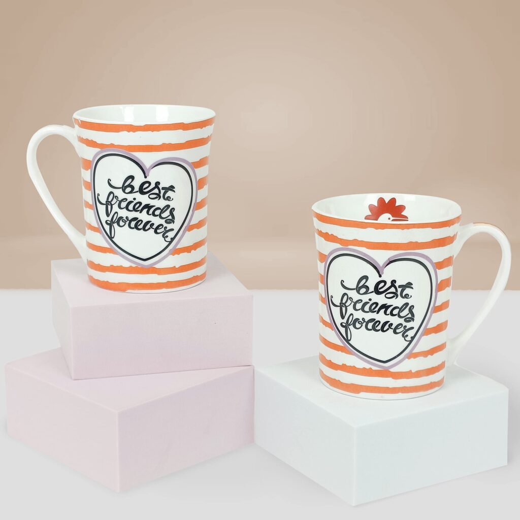 StarAndDaisy Coffee Mug Set of 2 - Dishwasher & Microwave Safe - Ceramic Bone China Cup to Gift to Best Friend - Ceramic Tea Coffee Milk Cups