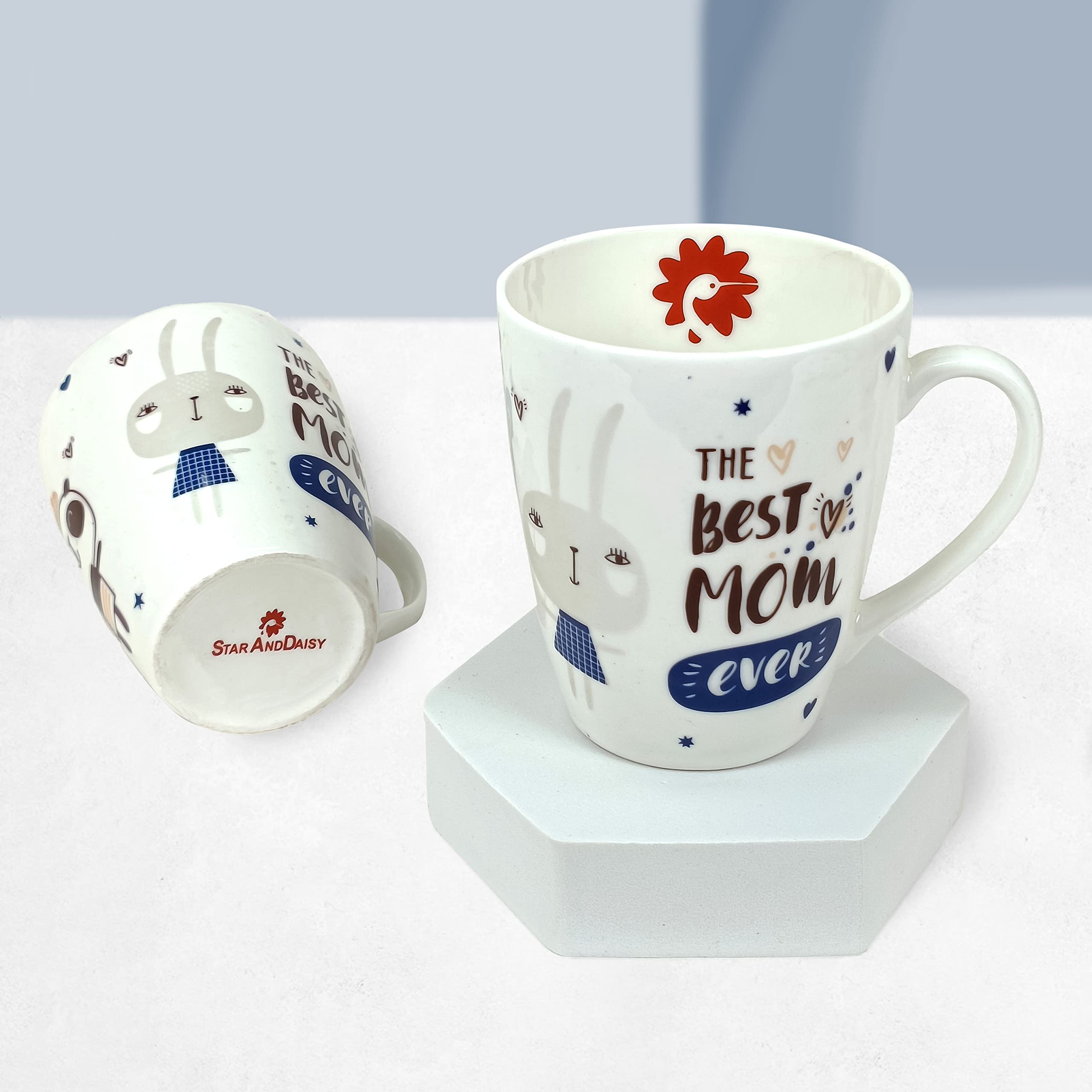 StarAndDaisy Coffee Mug - Ceramic Bone China Microwave Safe Tea Coffee Milk Cups Set of 2 - SND-MM-27 - Image 2