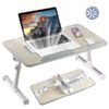 SND Homes Multipurpose Bed Table/ lapdesk Workstation for Lazy People with Height and Angle Adjustment (Burgundy Wood (60 x 33 cm))
