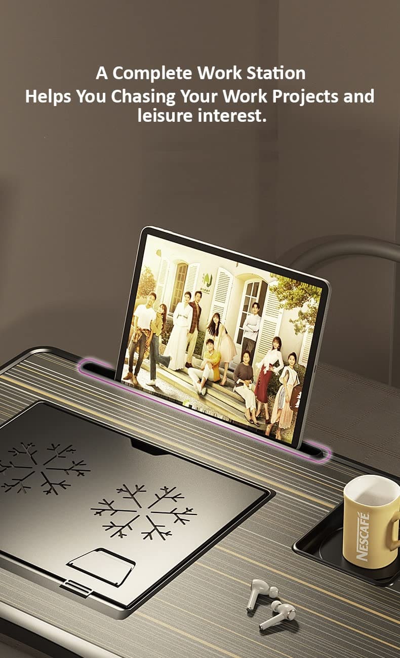 SND Homes Bed Buddy Laptop Desk - Portable Bed Tray Table with Drawer and Laptop Stand - Bed Buddy Black - Image 10