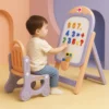 StarAndDaisy Ice-Cream Easel Set, Kids Magnetic Whiteboard Easel with Chair, Height Adjustable Drawing Board with Markers, Duster & Magnetic Numbers
