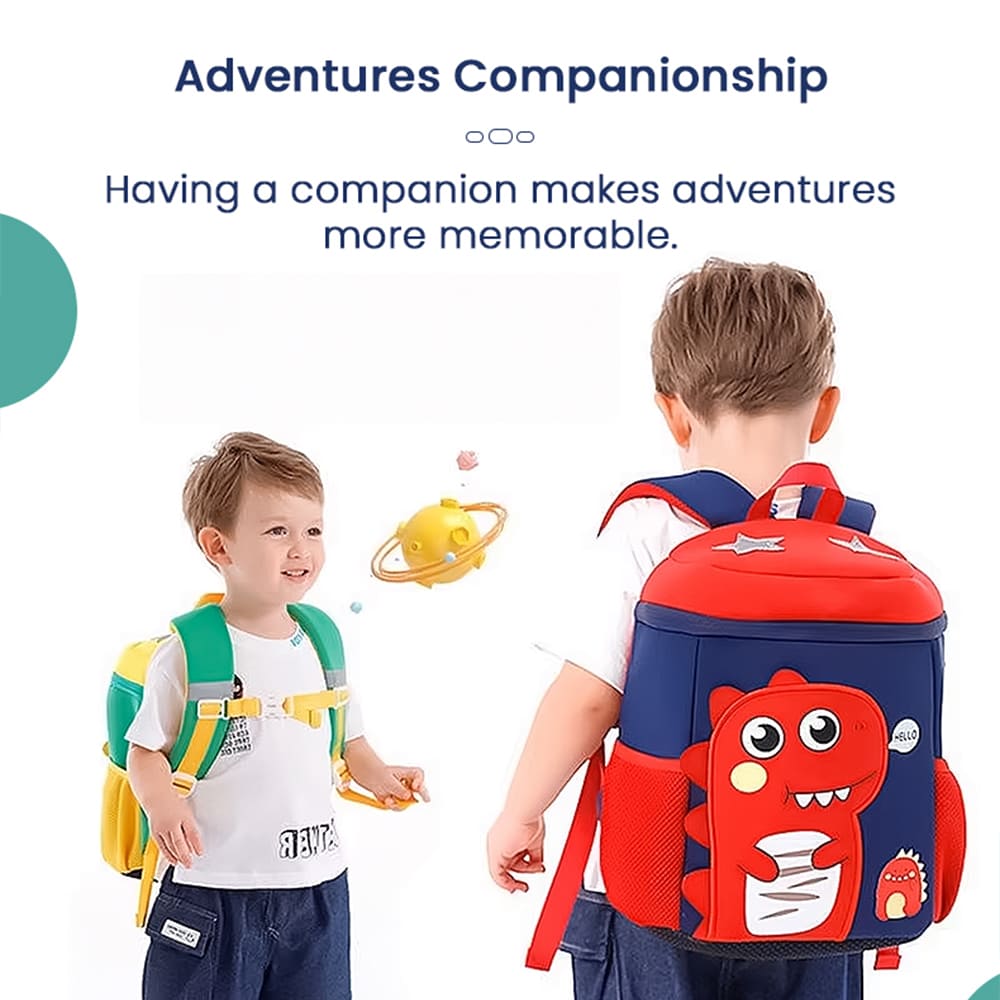 StarAndDaisy Dino Fancy School Bag Kids, Waterproof and Lightweight Primary School Bag - Red & Blue - Image 3