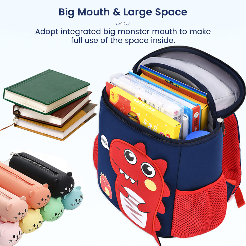 StarAndDaisy Dino Fancy School Bag Kids, Waterproof and Lightweight Primary School Bag - Red & Blue - Image 4